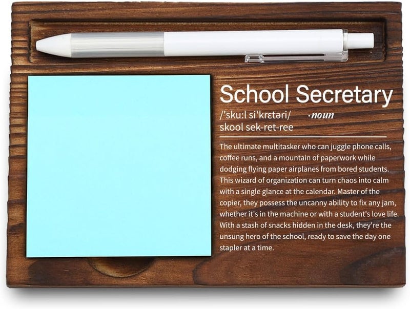 VYNWPDFLI School Secretary Office Decor – Engraved Wooden Desk Organizer, Administrative Professional Appreciation Gift,LQQ78 - Image 1